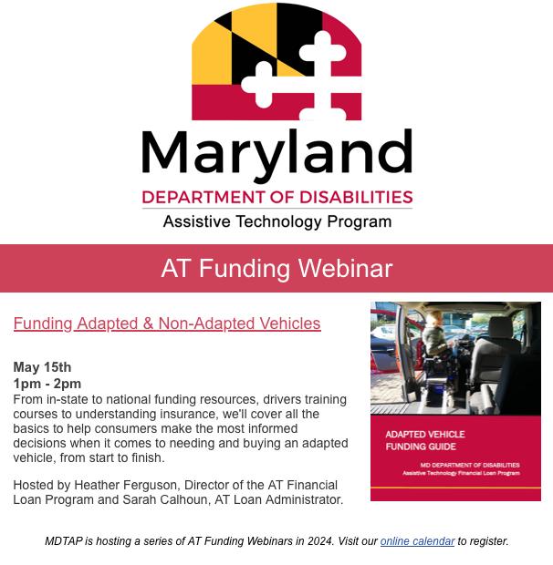 Maryland AT Funding Webinar for Vehicles.