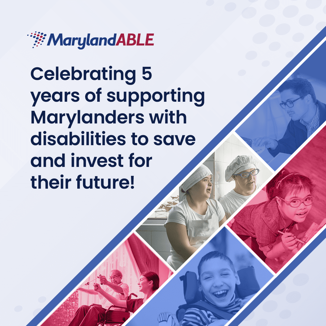 A poster about celebrating 5 years of supporting Marylanders